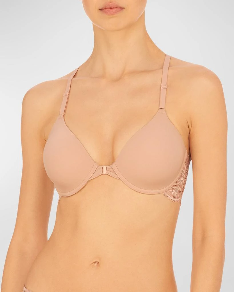 Natori Lush Lace-Back Front-Closure Contour Bra 2