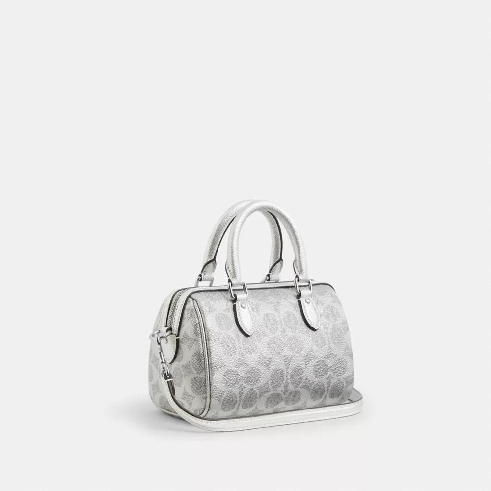 Coach Boxed Mini Rowan Crossbody Bag And Mirror Bag Charm Set In Signature Canvas