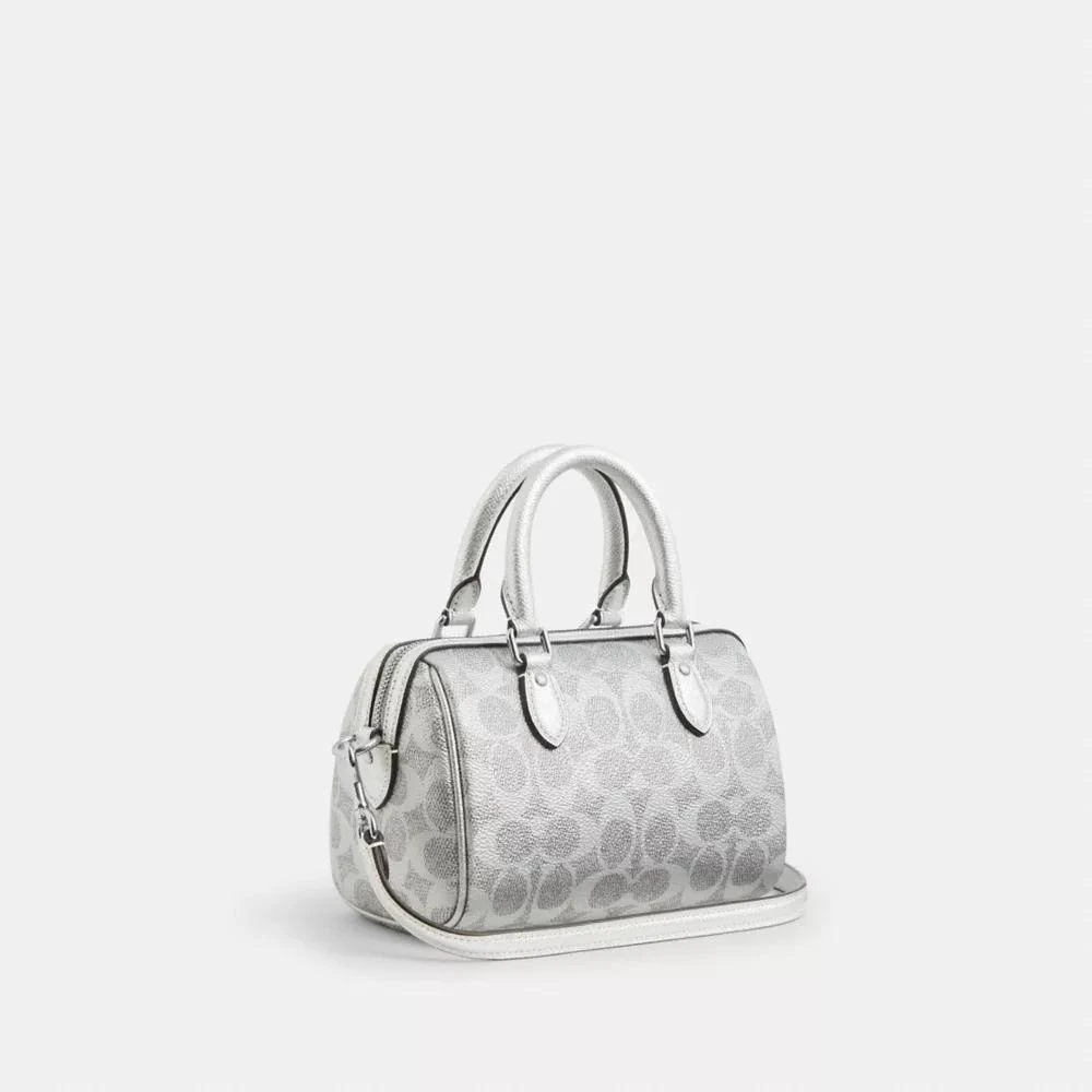 Coach Boxed Mini Rowan Crossbody Bag And Mirror Bag Charm Set In Signature Canvas 2