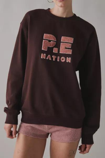 P.E Nation P.E Nation Heads U 2 Sweat Mahogany Crew Neck Pullover