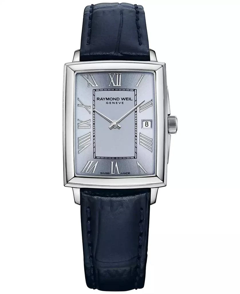 Raymond Weil Women
s Swiss Toccata Blue Leather Strap Watch 22.6x28.1mm 1