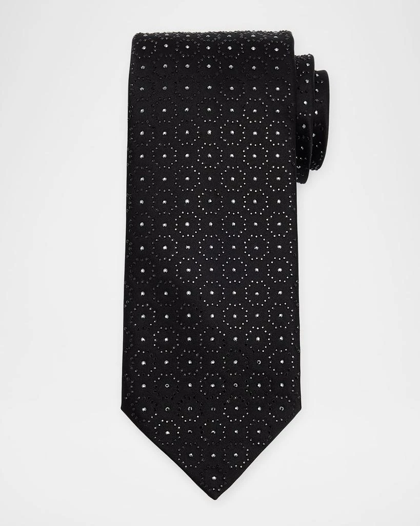 Stefano Ricci Men's Crystal-Embellished Geometric Silk Tie 1