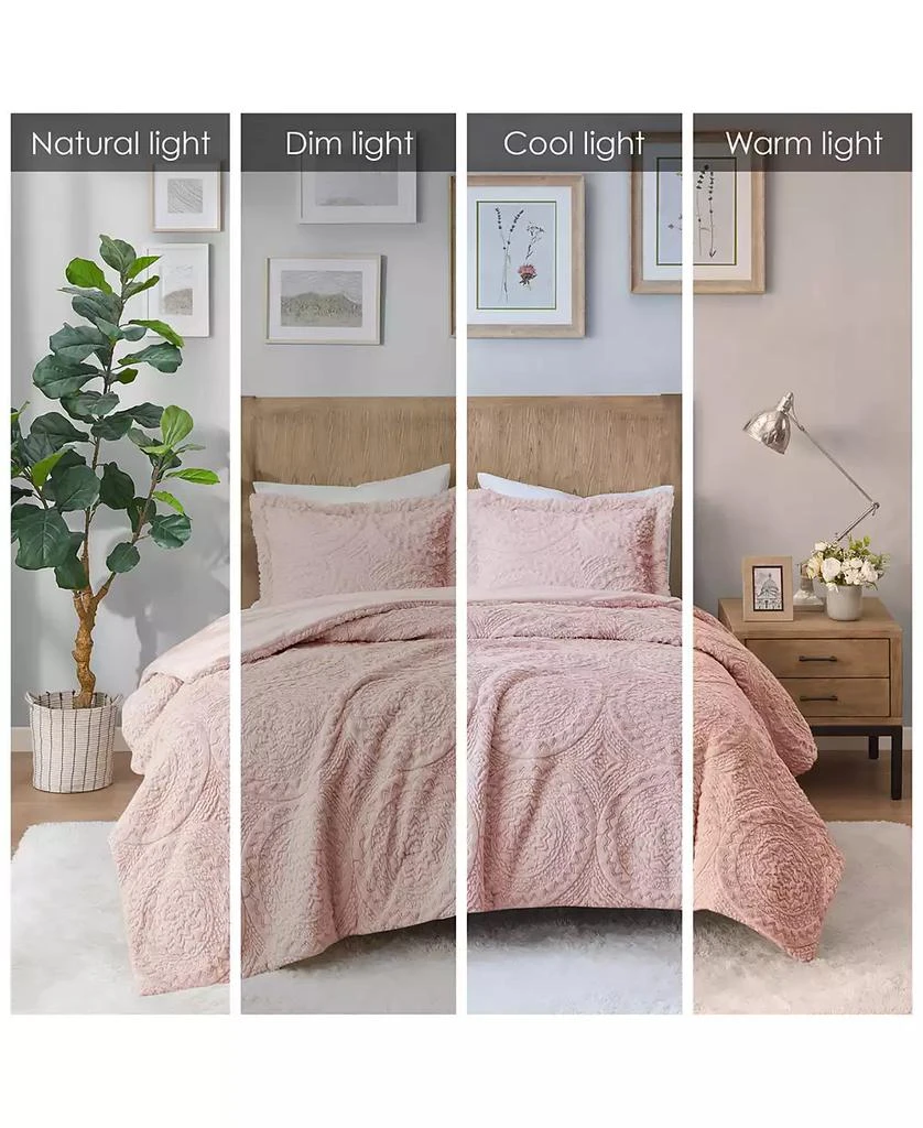 Macy's Arya Embroidered Medallion Faux Fur 3-Pc. Comforter Set 41