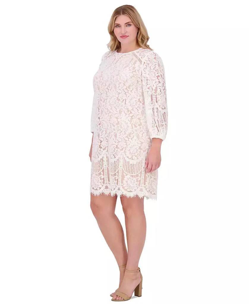 Vince Camuto Plus Size Jewel-Neck Lace Shift Dress 2