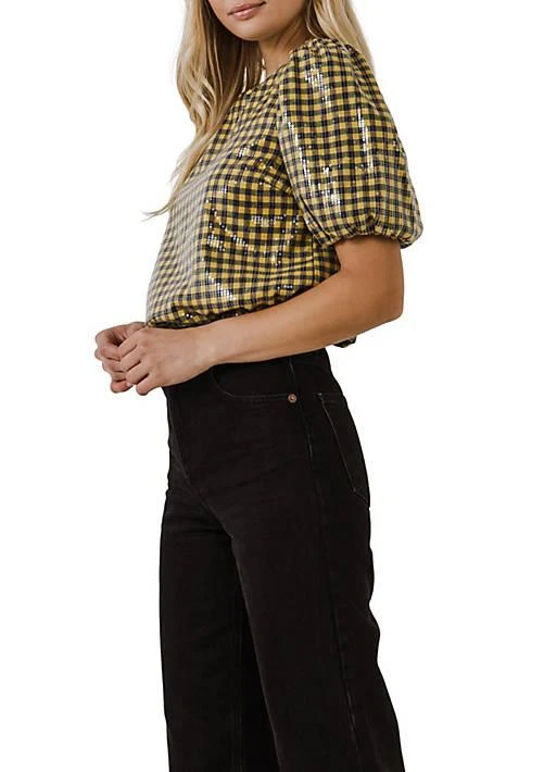 English Factory Factory Sequins Gingham Top 3