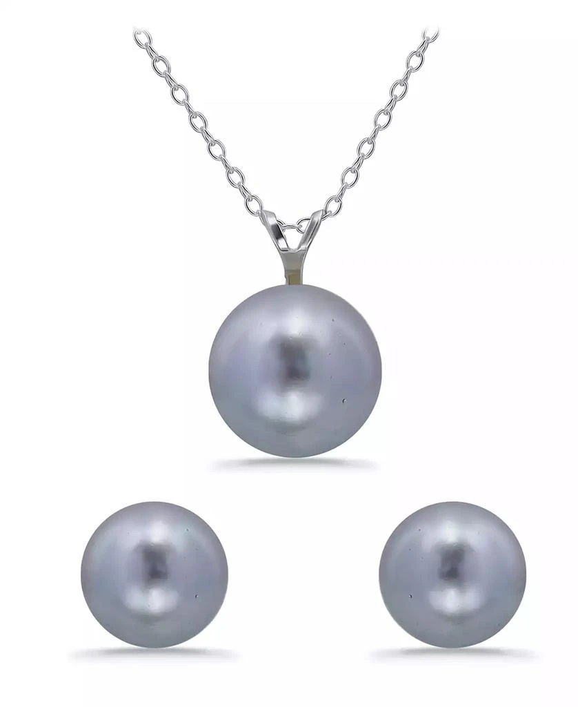 Macy
s Shell Pearl Pendant and Freshwater Shell Pearl Stud Necklace and Earring Set