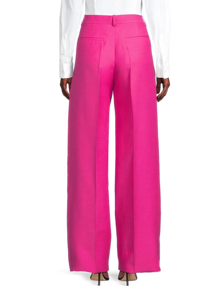 Valentino Solid Wool-Silk Wide-Leg Pants 2