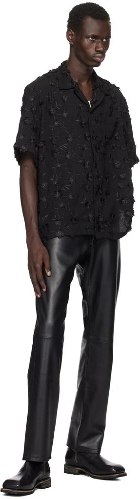 CMMN SWDN Black Ture Embroidered Floral Shirt 4