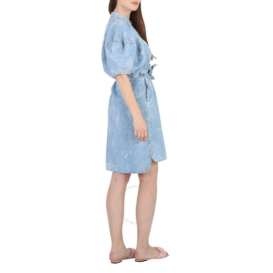 Stella McCartney Crinkle Blue Denim Puff Sleeve Dress 3