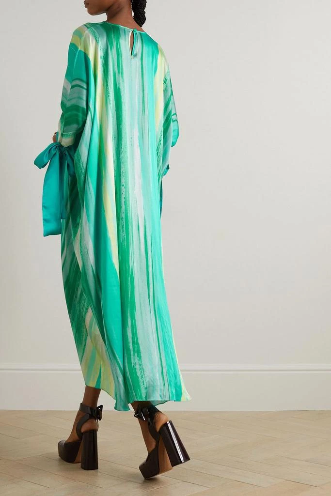 Halpern Bow-detailed printed silk-satin kaftan 3