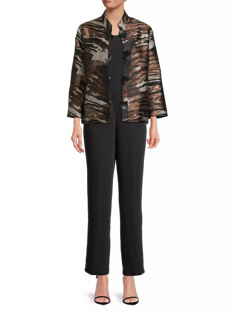 Caroline Rose Tigress Jacquard Button-Up Jacket
