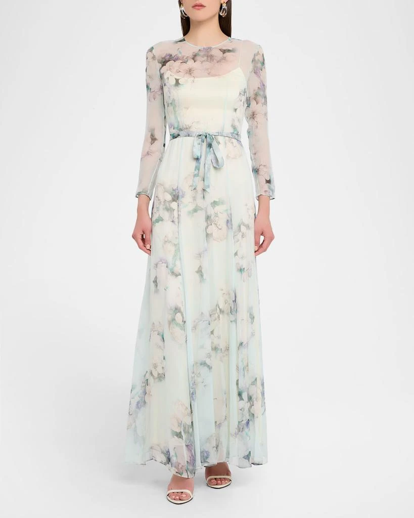knee length dresses for ladies Light Blue Maxi Sequin Dress by Alberta Ferretti – Elilhaam