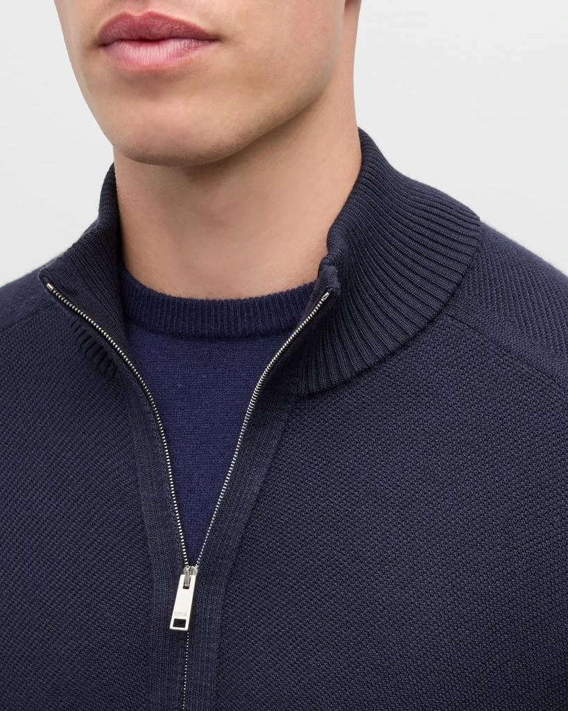 Zegna Men's Melange Oasi Cashmere and Silk Full-Zip Sweater 5