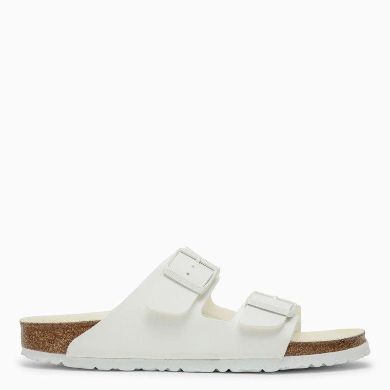 Birkenstock WHITE ARIZONA BIRKO-FLOR SLIDE 1