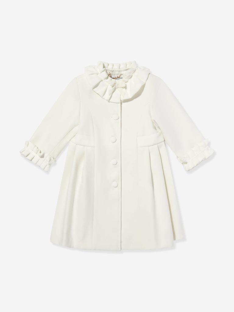 Sarah Louise Girls Coat and Hat Set in Ivory