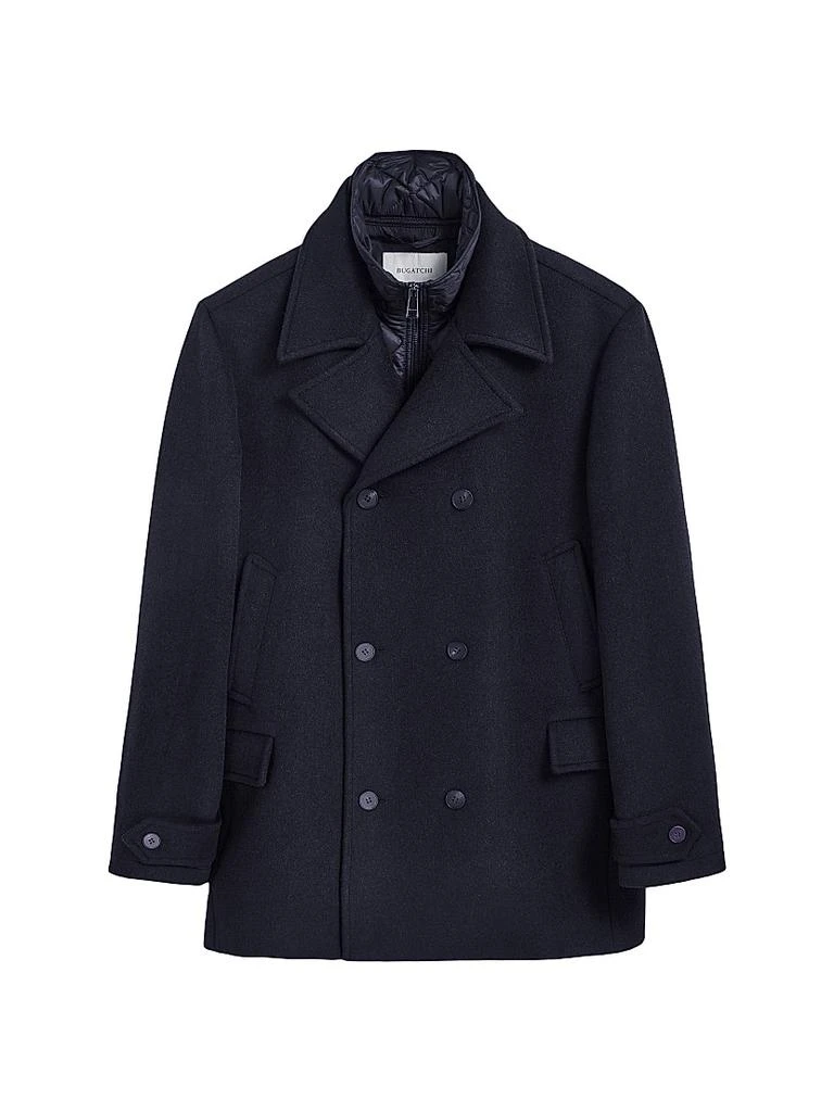 BUGATCHI Wool-Blend Double-Breasted Peacoat 1