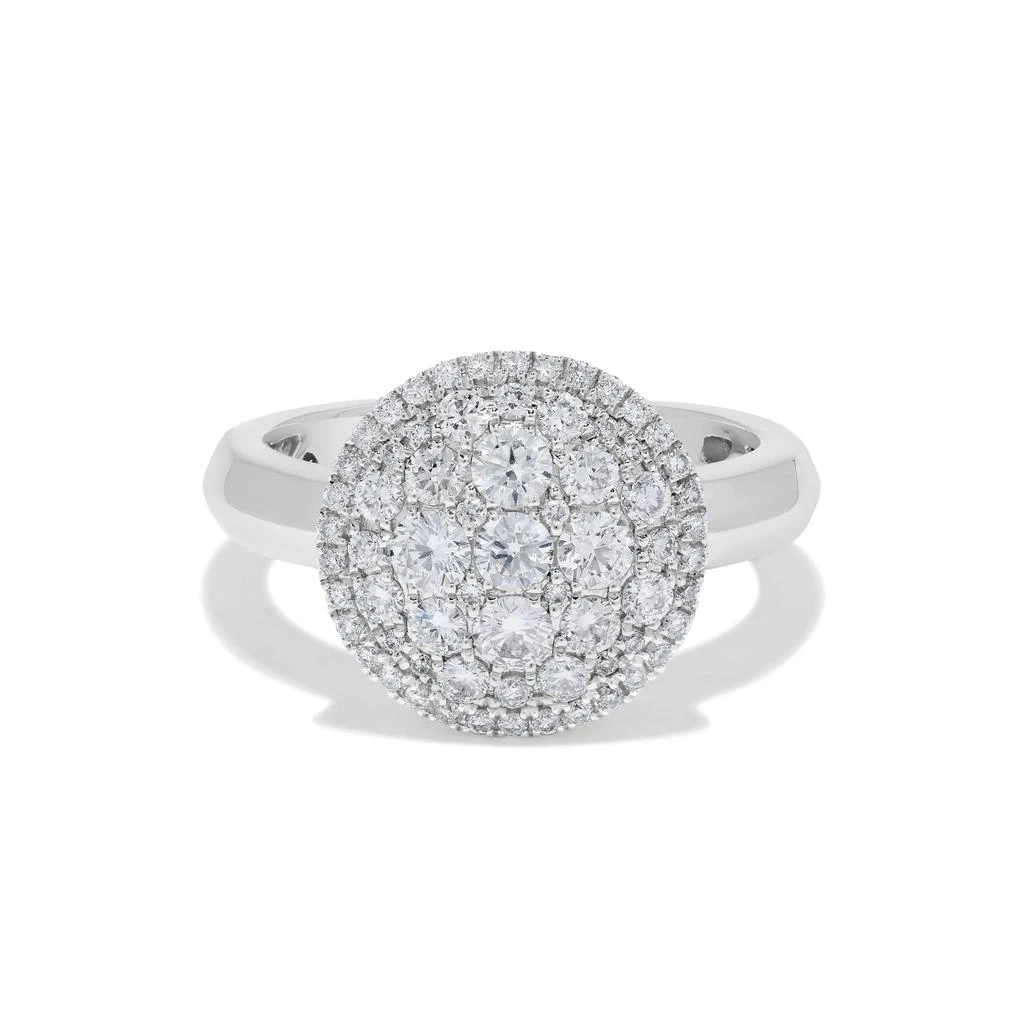 H.J. Namdar 0.82 ct tw Pave Circle Cluster Diamond Ring 14K White Gold Natural Diamonds Size 6 2