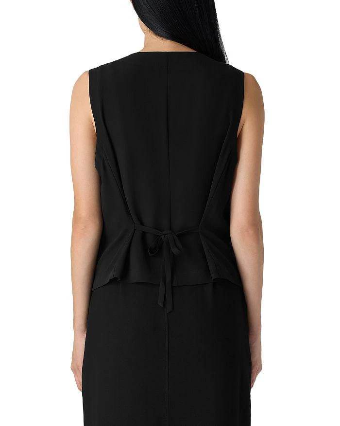 Eileen Fisher Silk Georgette Crepe V Neck Short Silk Vest 3