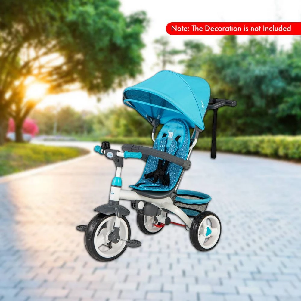 Hivvago 5-in-1 Convertible Baby Tricycle Stroller with Detachable Canopy 2