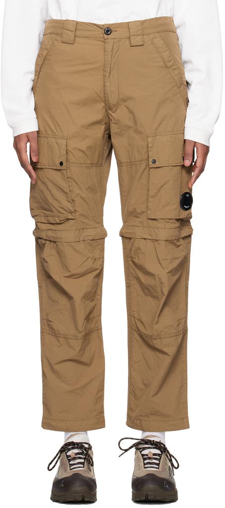 C.P. Company Brown Garment-Dyed Cargo Pants