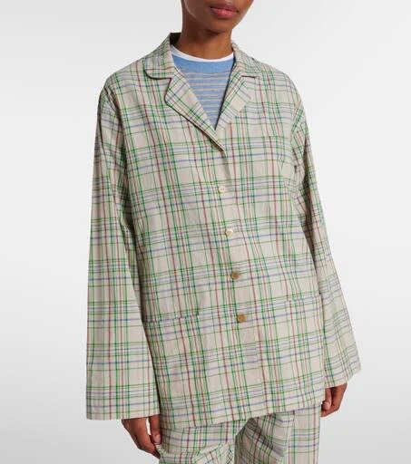 The Row Morpheus plaid cotton voile shirt 6