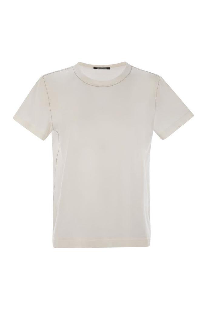 Tシャツ・カットソー FABIANA FILIPPI Filo Diamante T-shirt White Fabiana Filippi Fabiana Filippi Filo Diamante Detailed Short