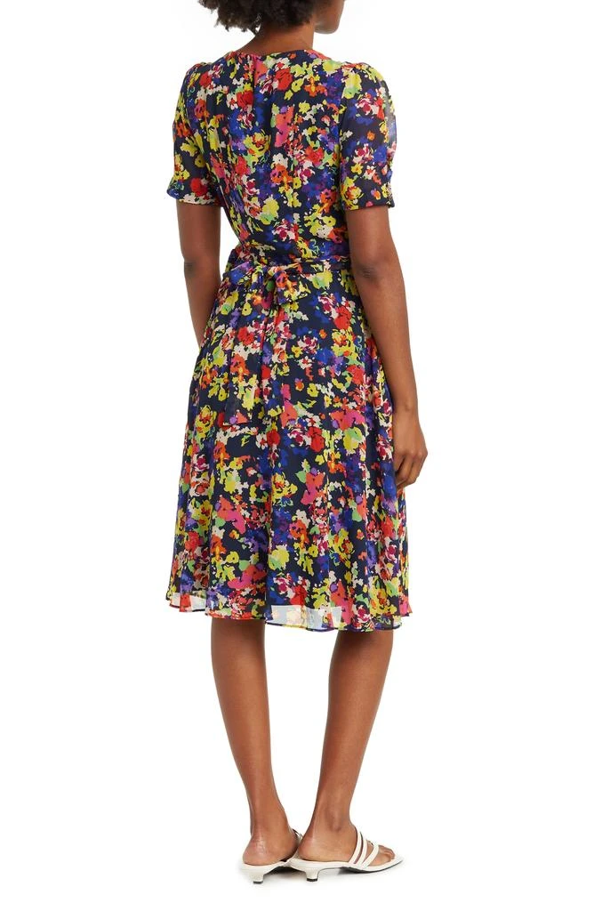 julia jordan Floral Puff Sleeve Button Front Midi Dress 2