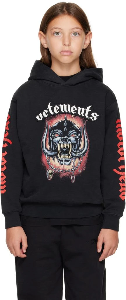Vetements Kids Black Motörhead Patched Hoodie 1
