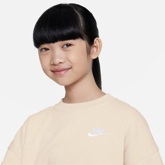 NIKE Girls' Nike Sportswear Club Fleece Oversized Sweatshirt 4