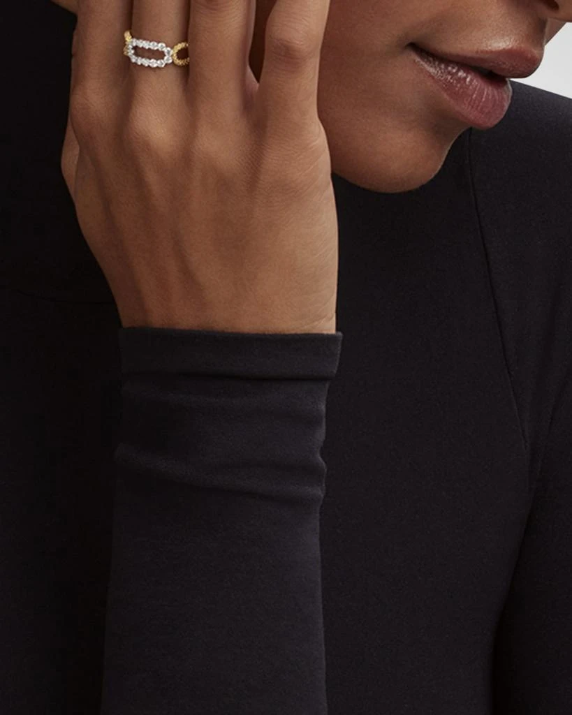 LAGOS 18K Signature Caviar Diamond Superfine Oval Split Shank Ring, Size 7 2