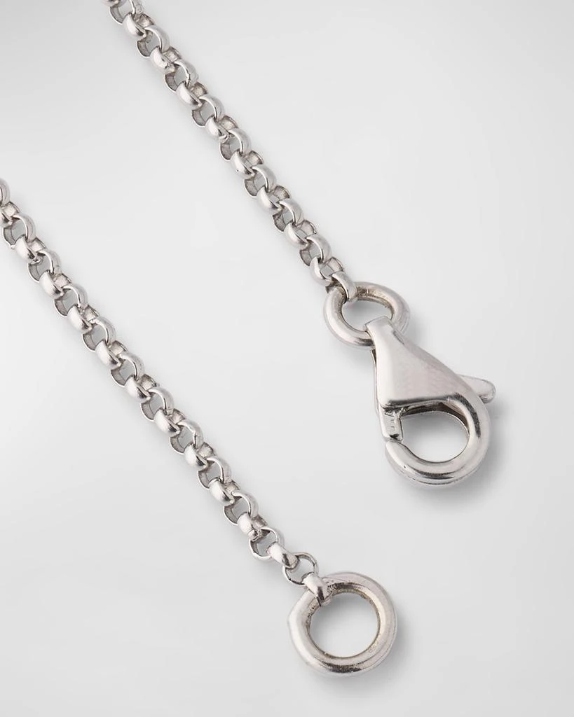 BELPEARL 18K White Gold Moonstone, Sapphire and Diamond Necklace with Pearl Pendant, 18"L 4