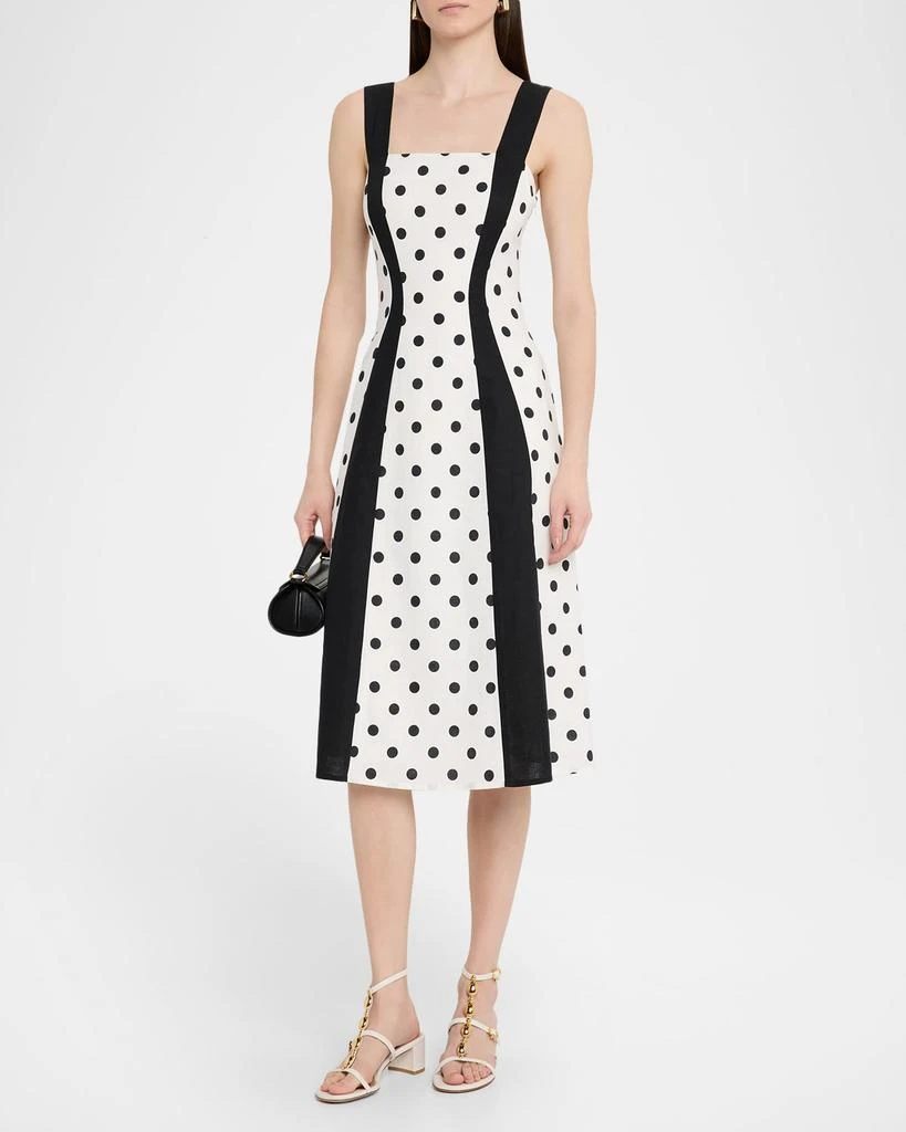 Rachel Antonoff Sloane Polka Dot Colorblock Midi Dress 2