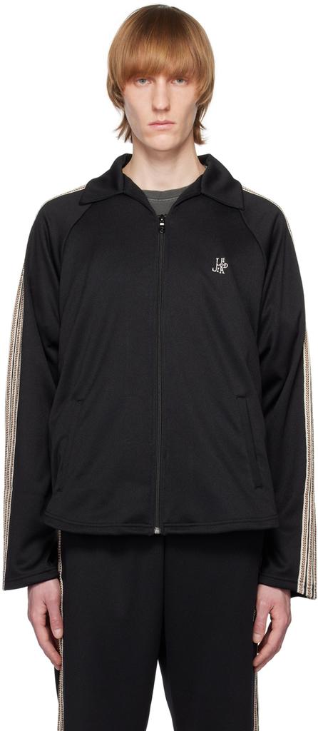 JieDa Black Five Stripe Track Jacket