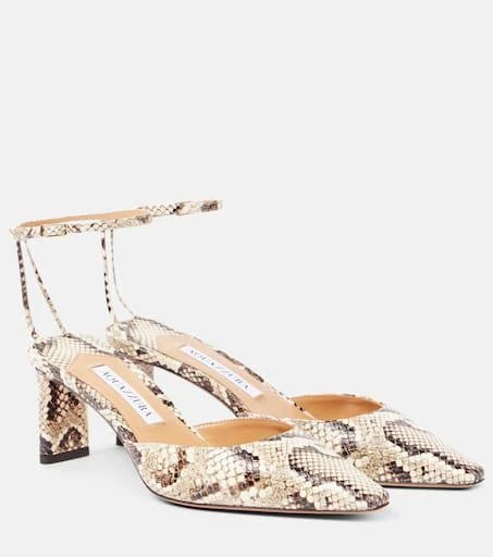 Aquazzura Blade 65 snake-effect leather pumps 1