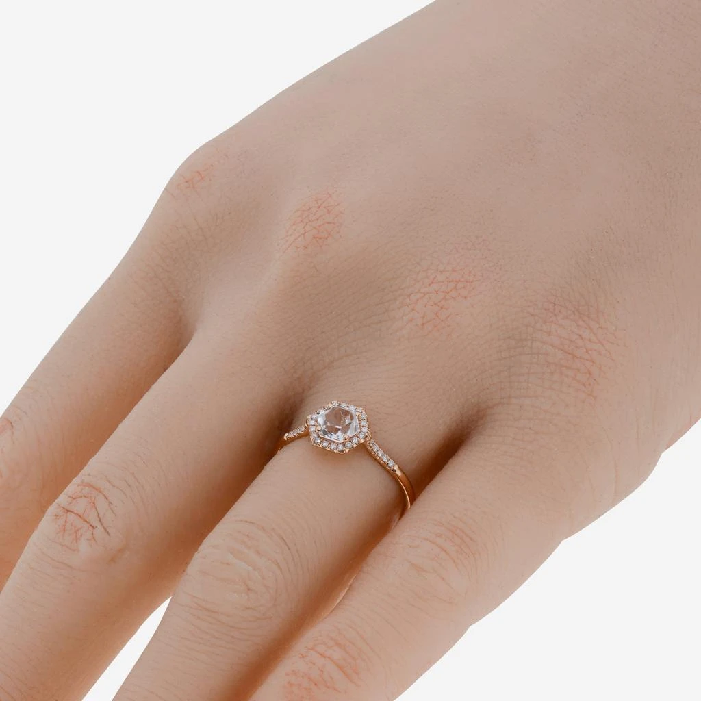 Suzanne Kalan Suzanne Kalan 14K Rose Gold Diamond and White Topaz Ring sz 6.25 PR529-RGWT 2