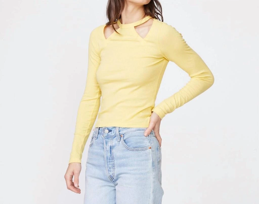 Monrow Rib Cut Out Top In Sunny Side 1