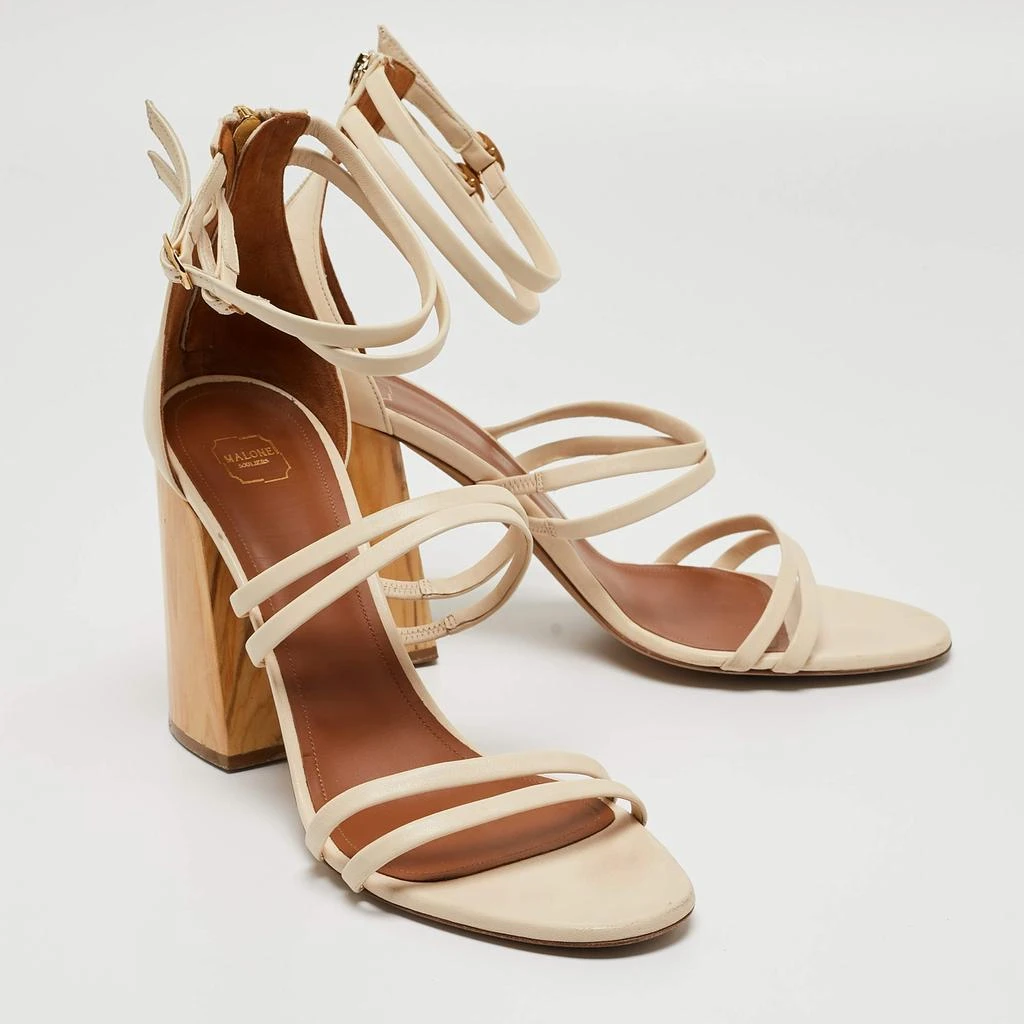 Malone Souliers Malone Souliers Cream Leather Ankle Strap Sandals Size 41 4