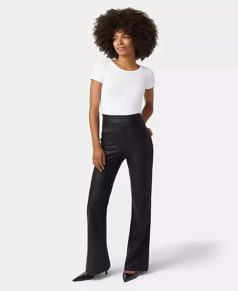 Hue Women's High Rise Shimmer Flare Leggings Pants 7