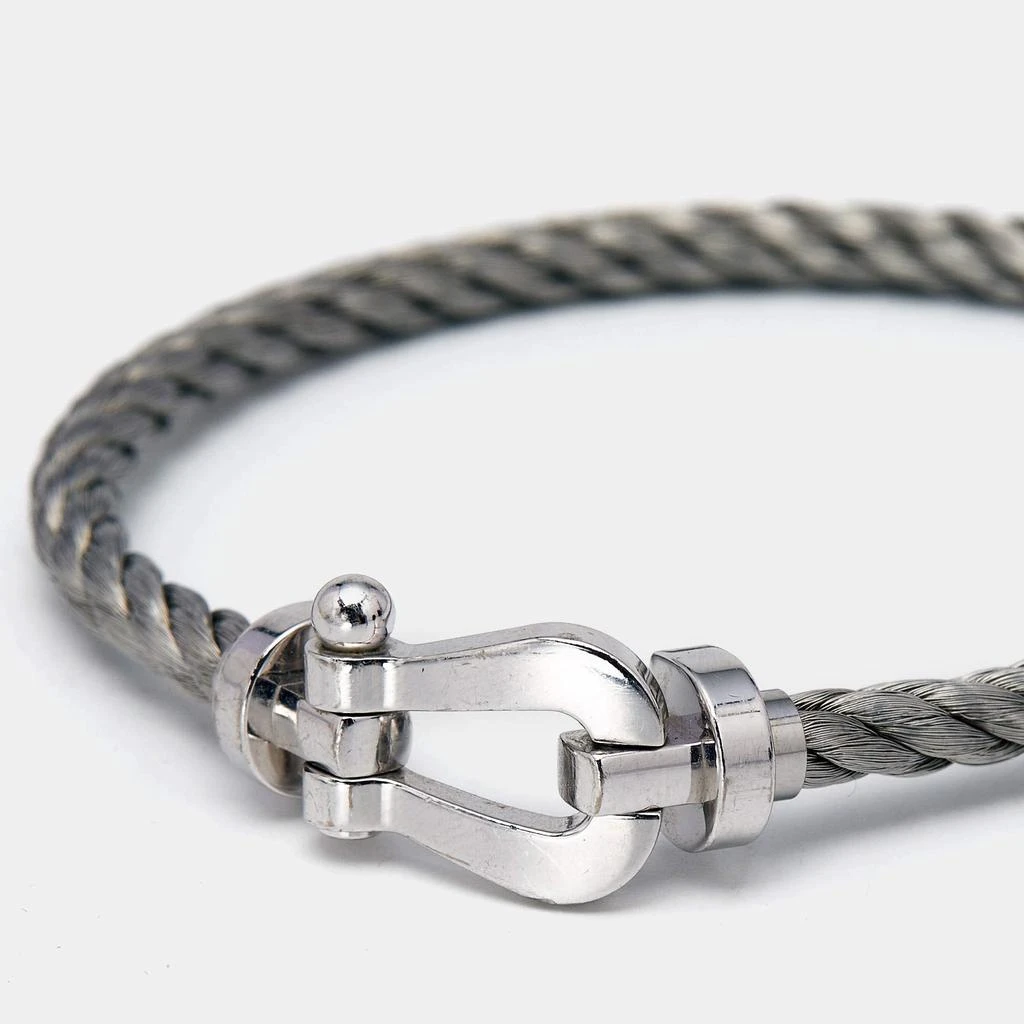 Fred Fred Force 10 18k White Gold Steel Cord Bracelet 18 3