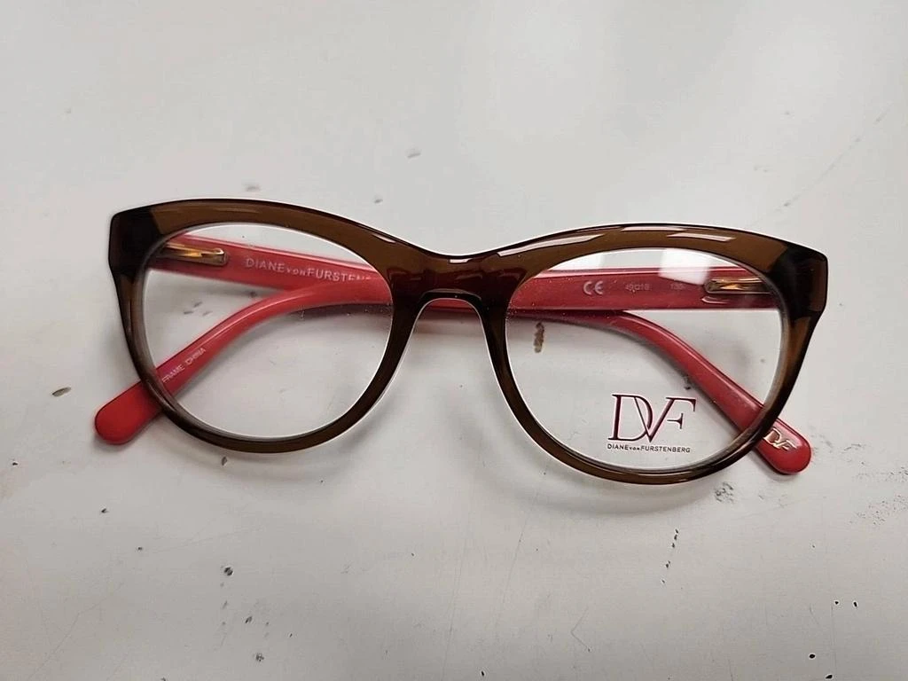Diane von Furstenberg Women
s Dvf5058 Cat Eye Eyeglasses In Brown Red