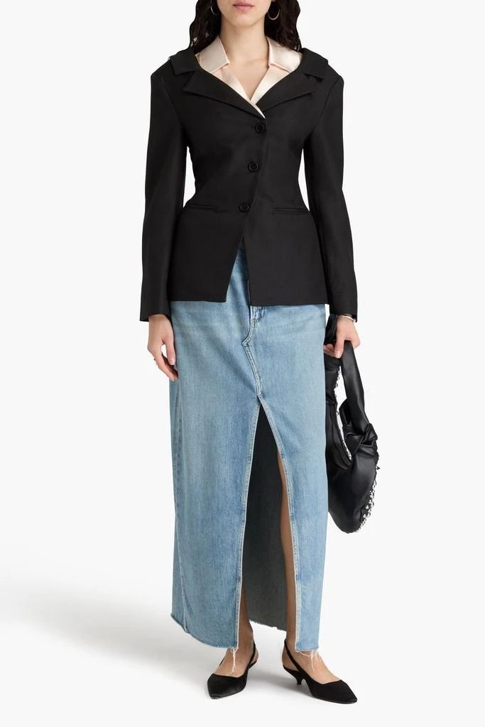 Stine Goya Satin-paneled twill blazer 2