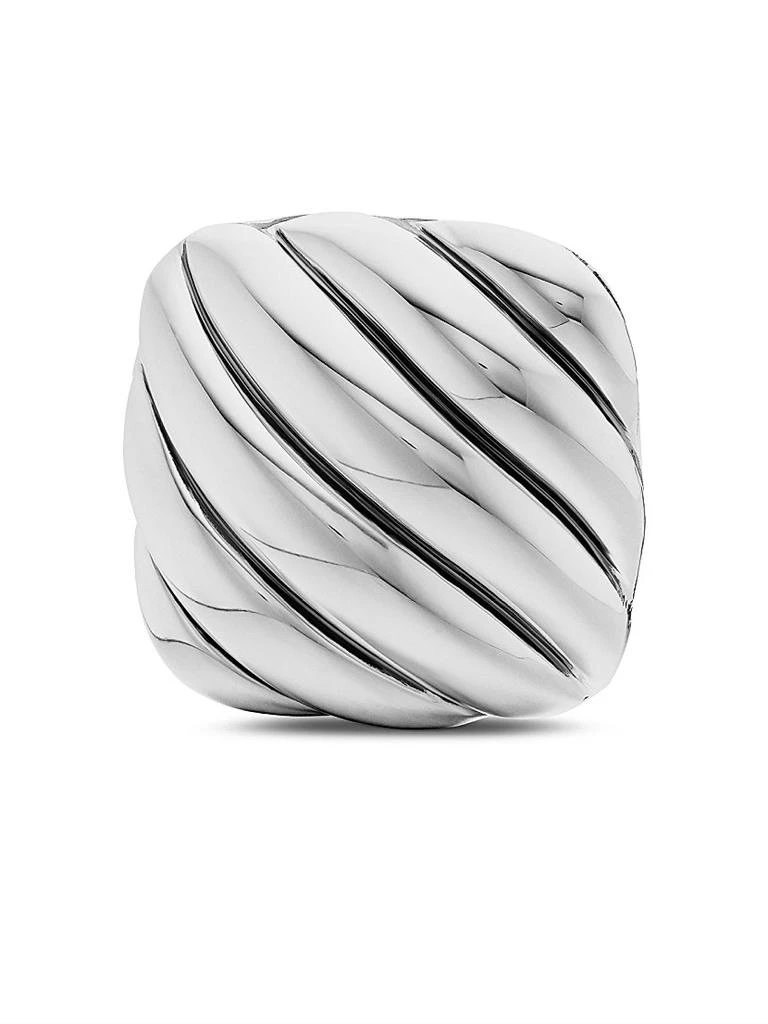 David Yurman Sculpted Cable Cushion Cufflinks in Sterling Silver, 17mm 4