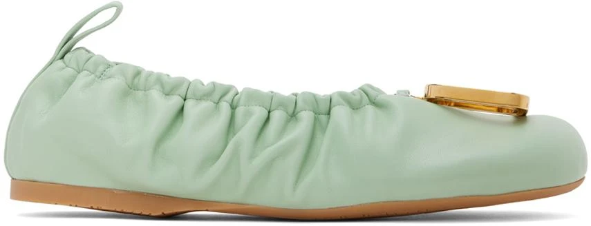 JW Anderson Green JWA Puller Leather Ballerina Flats 1