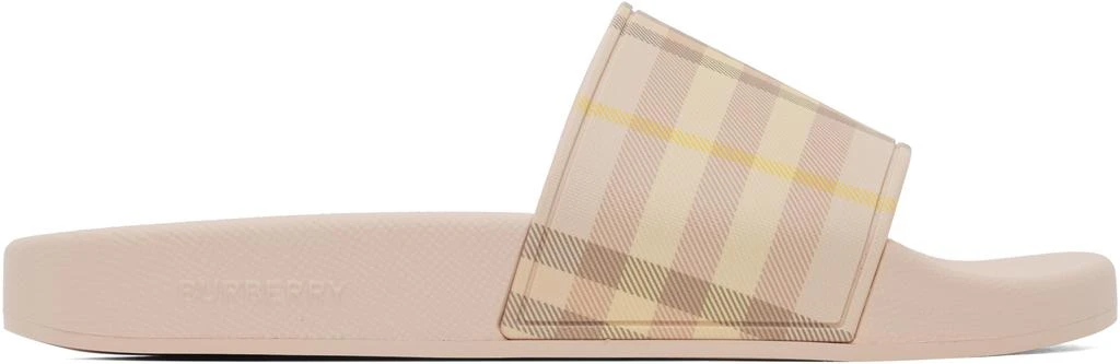 Burberry Pink Check Pool Slides 1