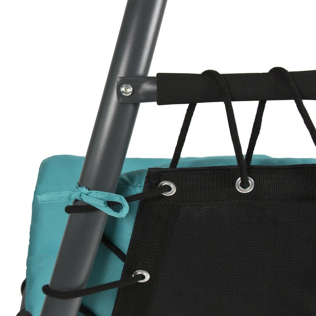 QuikFurn Teal Single Person Sturdy Modern Chaise Lounger Hammock Chair Porch Swing 5
