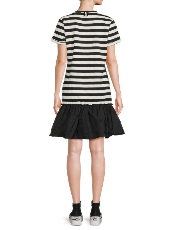 Karl Lagerfeld Paris Striped Logo Mini Dress