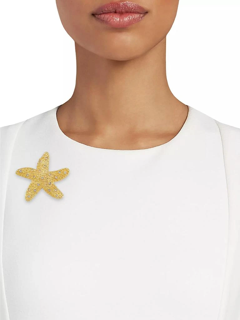 Kenneth Jay Lane Starfish 22K Gold-Plate & Faux Crystal Pin 2