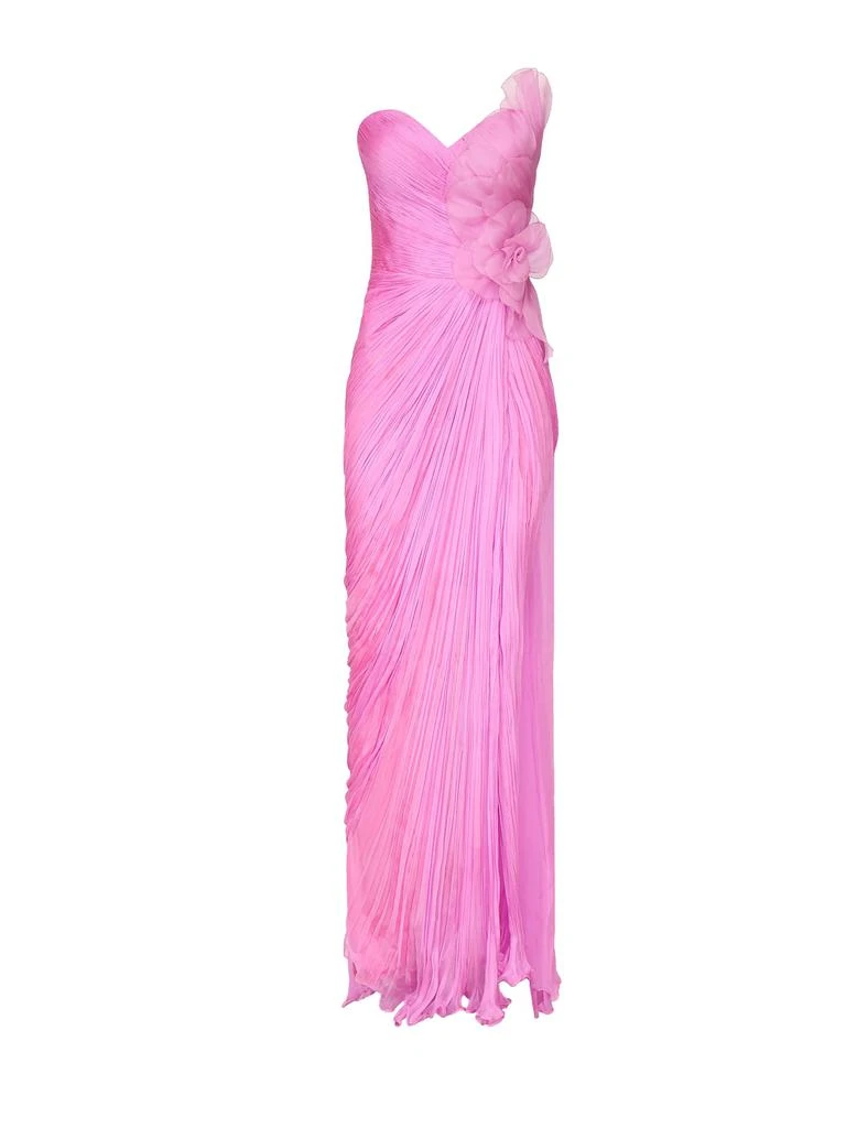 strapless open back dress Pink Balloon Puff Sleeve Dress 6 main image 0