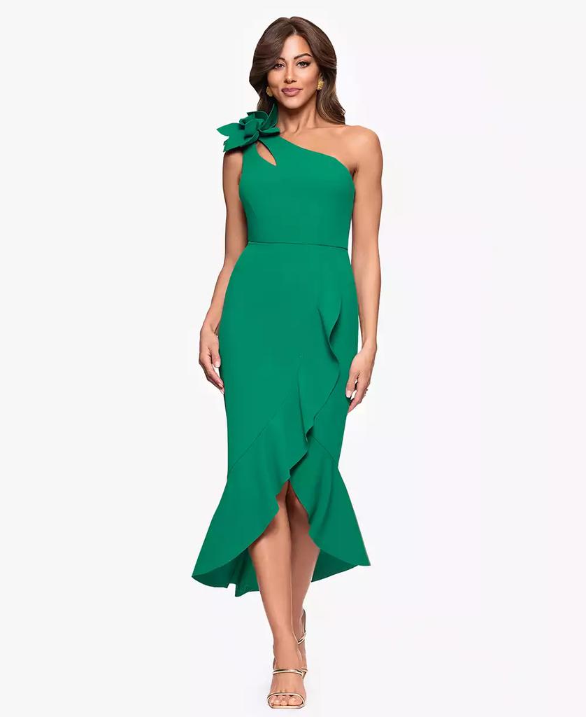XSCAPE Women's Asymmetrical Ruffled High-Low Dress