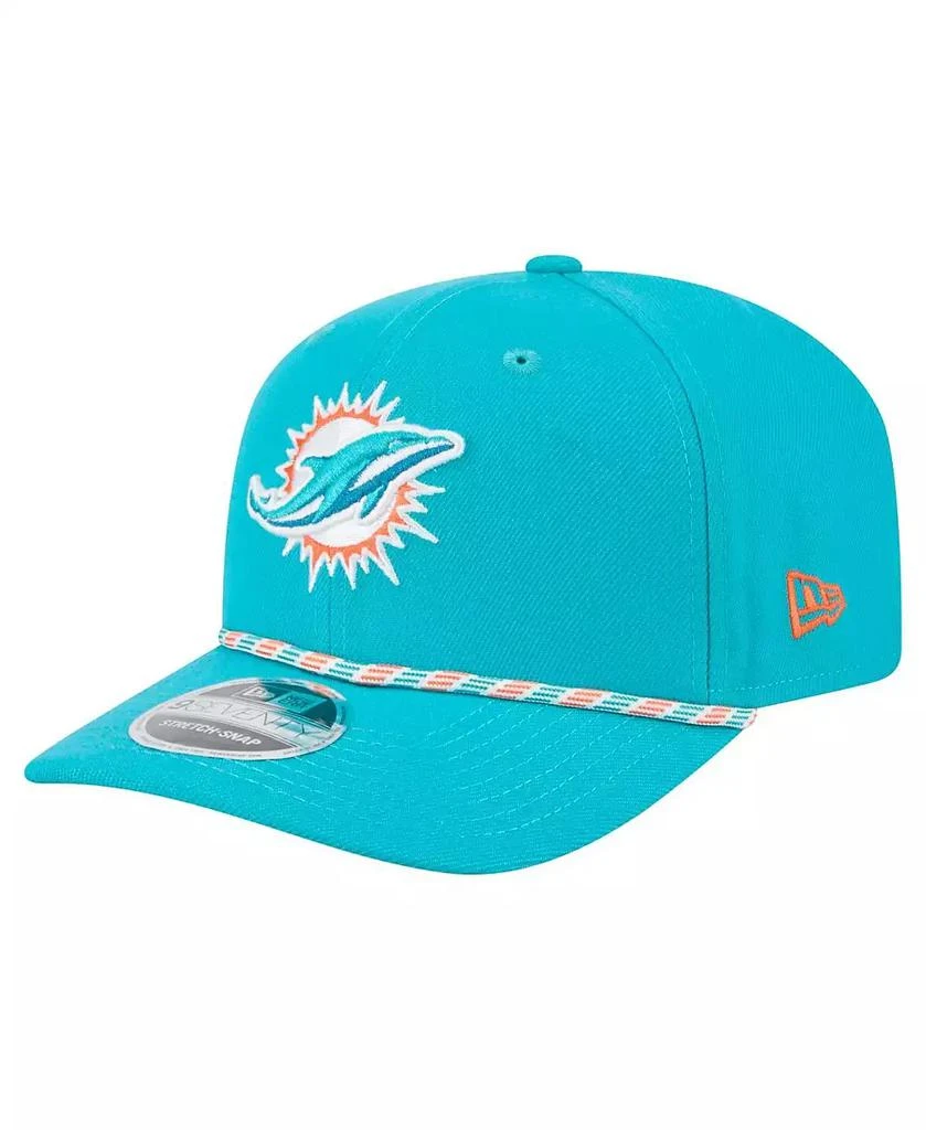 New Era Men
s Aqua Miami Dolphins Gameday Multi Rope 9SEVENTY Stretch-Snap Hat